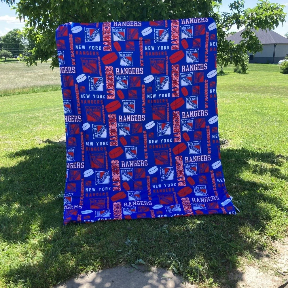 New York Rangers Hockey Comforter Set NEW Twin Blue‎ NHL 5 Piece Logo Print